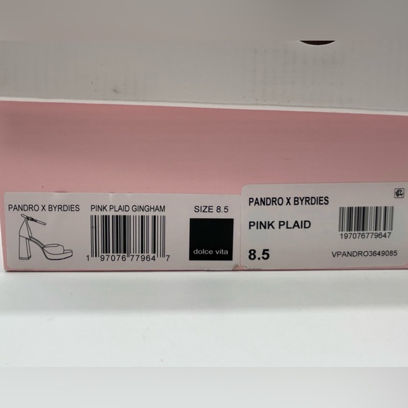 Dolce Vita Byrdie Golf Pink Gingham Platform Heels | 90s Style | Size 8.5 NWB - Picture 14 of 15